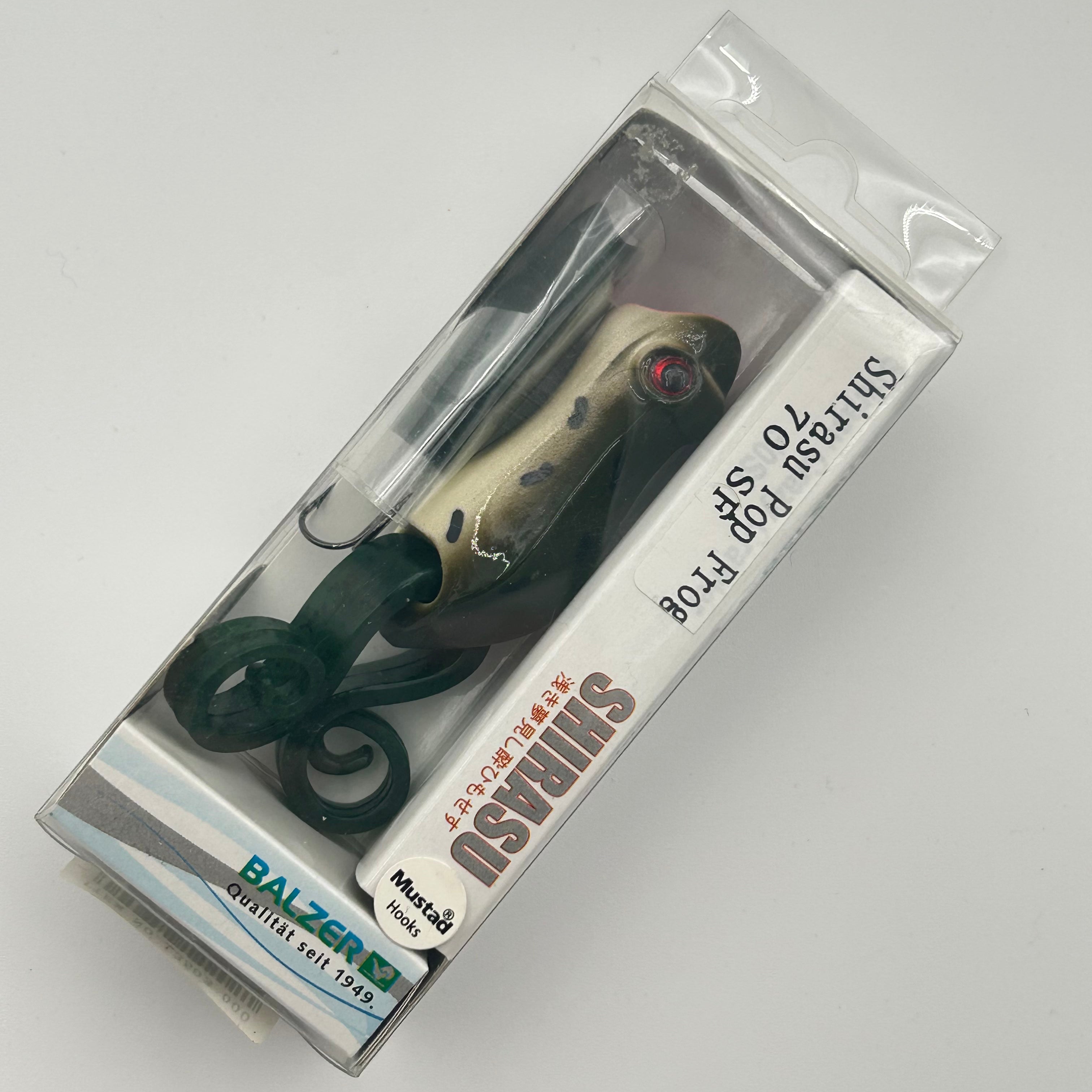 Balzer Shirasu Pop Frog 70 SF Wobbler / Kunstköder mit Drillingshaken grün 12g