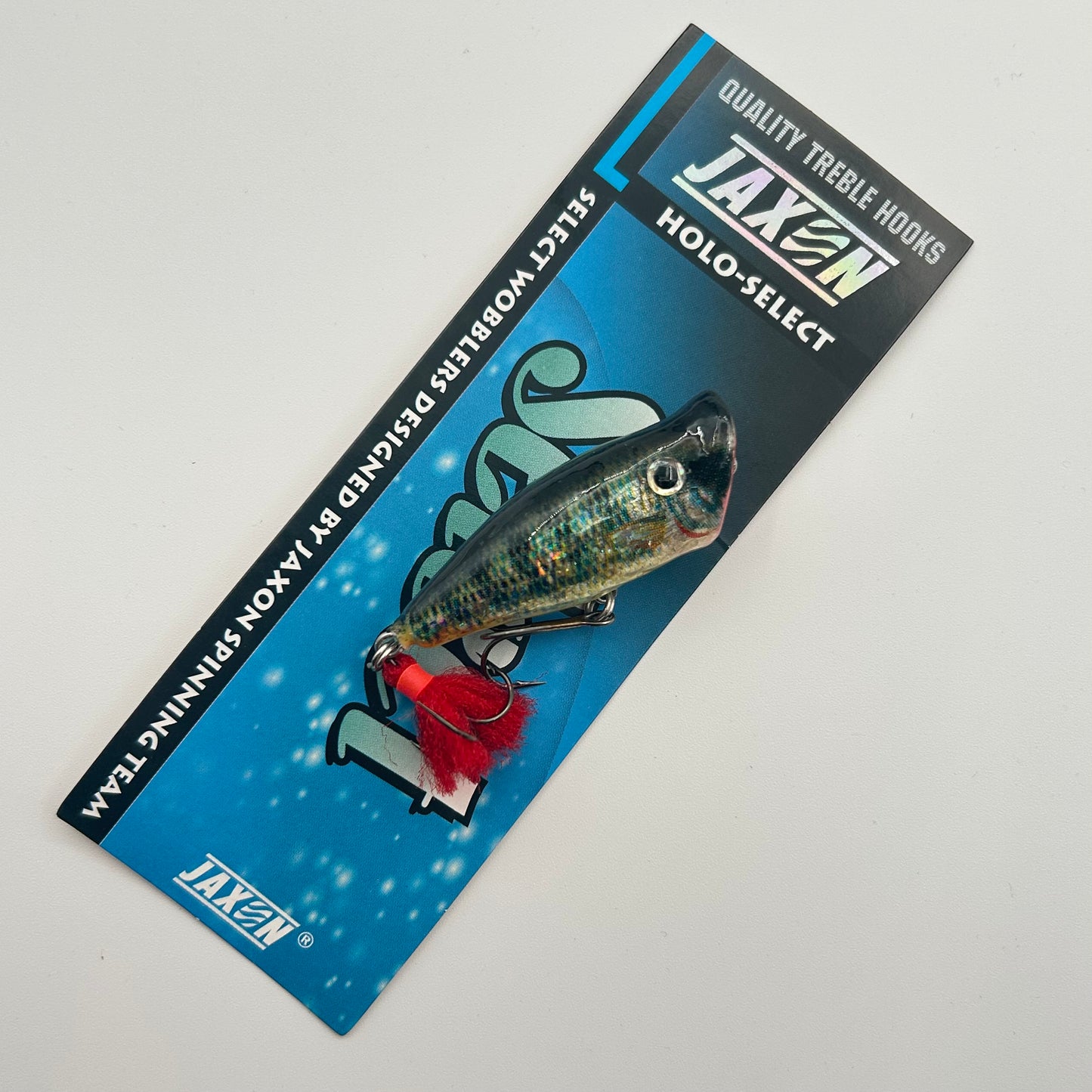 Jaxon Holo Select Popper F Wobbler / Kunstköder mit Drillingshaken schwarz 7g
