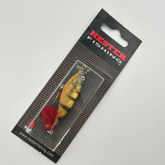 Hester Wobbler / Kunstköder mit Drillingshaken schwarz gold 6g