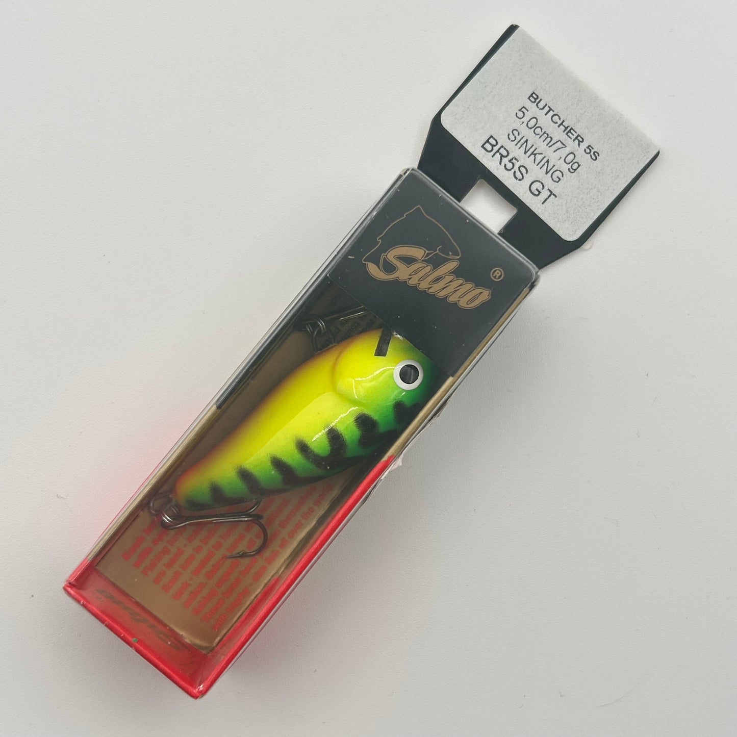 Salmo Butcher 5S Wobbler / Kunstköder mit Drillingshaken schwarz/gelb/orange 7g