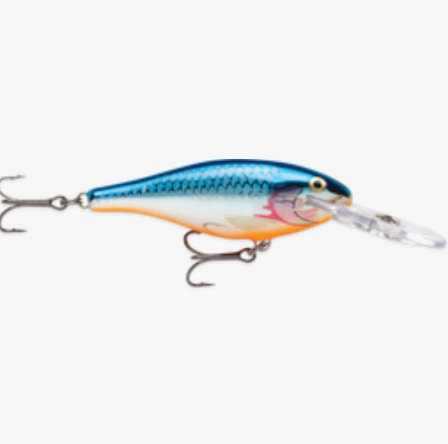 Rapala Shad Rap SR-9 Wobbler / Kunstköder mit Drillingshaken Silver Blue 15g