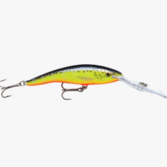 Rapala Deeptail Dancer TDD-11 Wobbler / Kunstköder mit Drillingshaken Hot Steel 22g