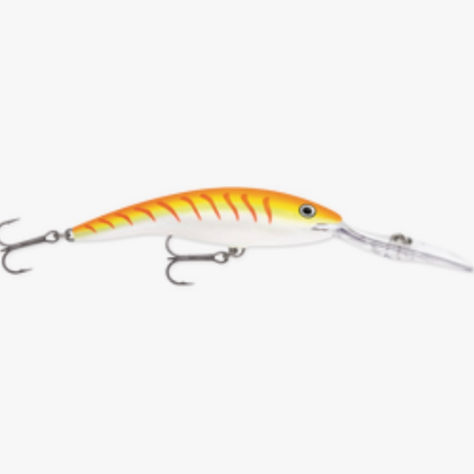 Rapala Deeptail Dancer TDD-11 Wobbler / Kunstköder mit Drillingshaken Orange Tiger UV 22g