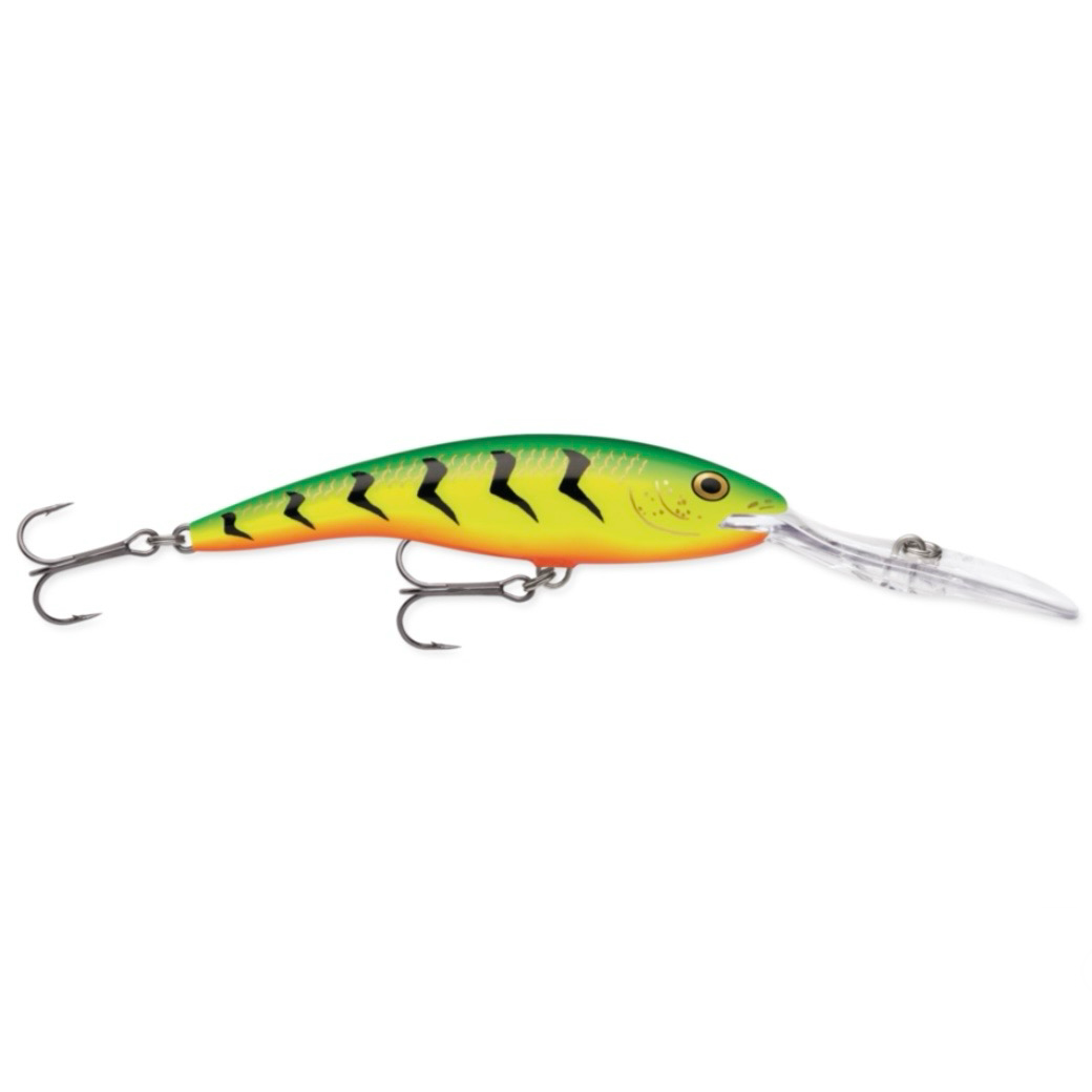 Rapala Deeptail Dancer TDD-13 Wobbler / Kunstköder mit Drillingshaken Bleeding Tiger 42g