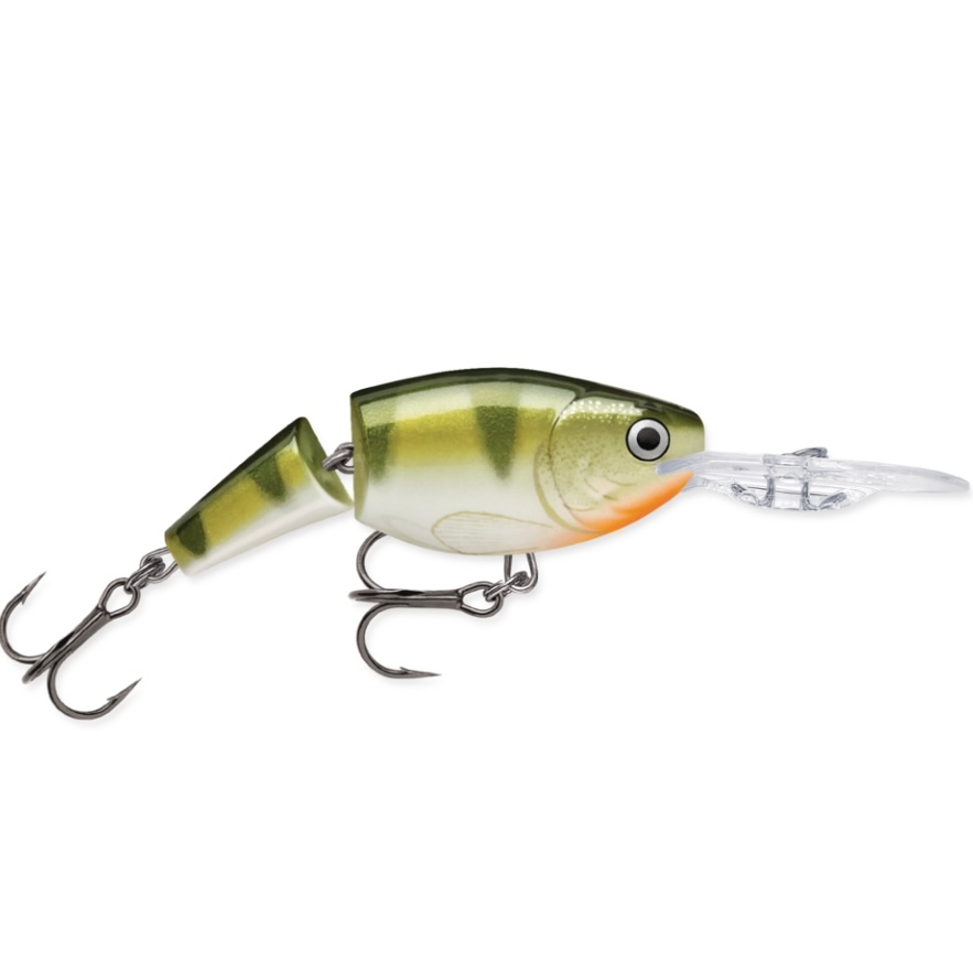 Rapala Jointed Shad Rap JSR-9 Wobbler / Kunstköder mit Drillingshaken Yellow Perch 25g