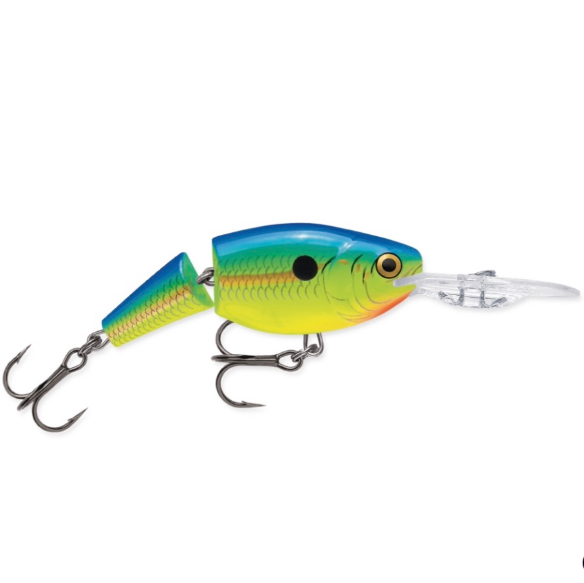 Rapala Jointed Shad Rap JSR-7 Wobbler / Kunstköder mit Drillingshaken Parrot 13g