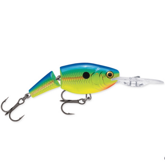 Rapala Jointed Shad Rap JSR-7 Wobbler / Kunstköder mit Drillingshaken Parrot 13g