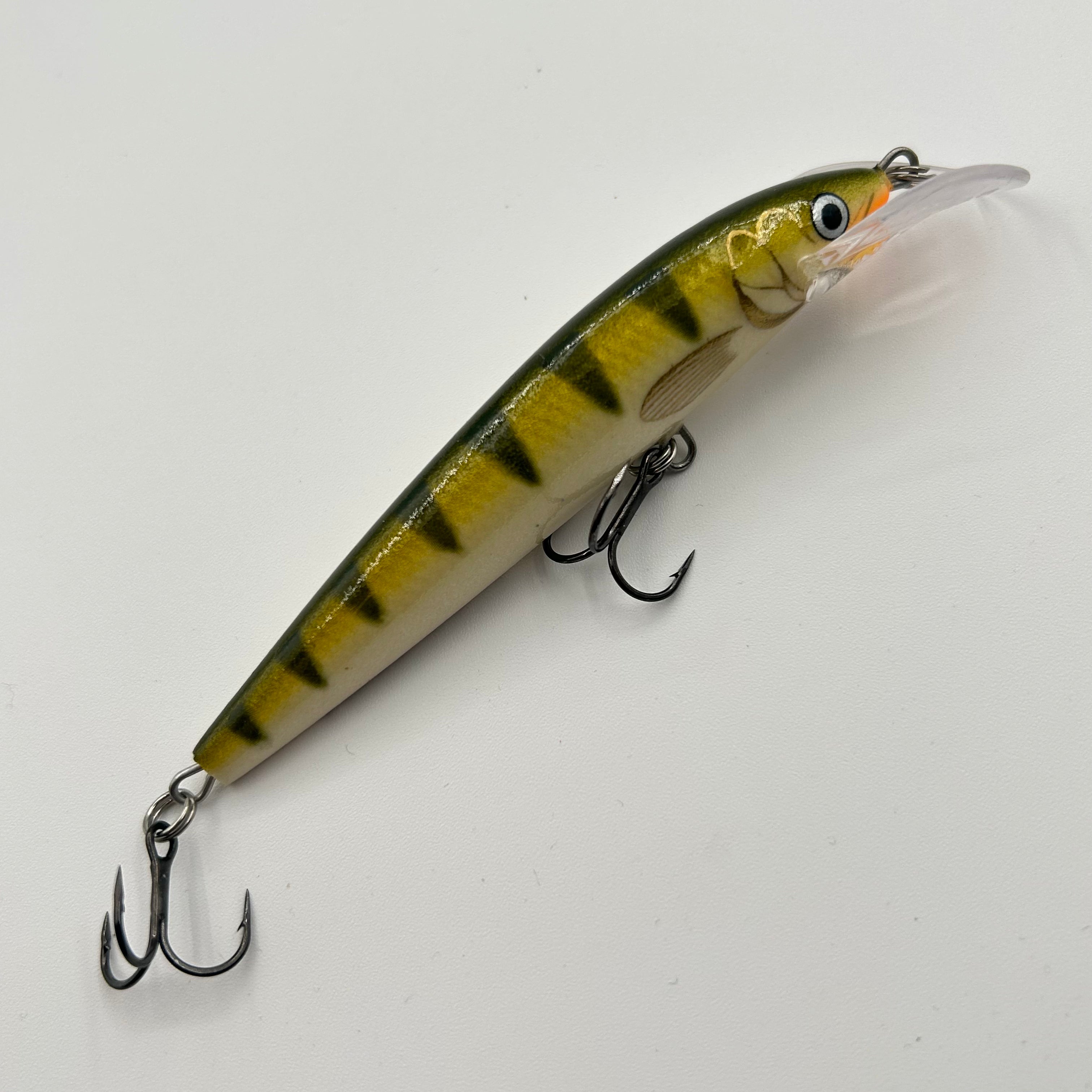 Rapala Scatter Rap Series Deep Husky Jerk SCRDHJ-10 Wobbler / Kunstköder mit Drillingshaken Glow Yellow Perch 10g
