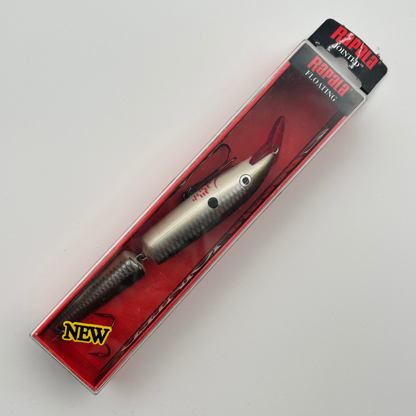 Rapala Jointed Shad Rap J-13 Wobbler / Kunstköder mit Drillingshaken Bleeding Pearl 18g