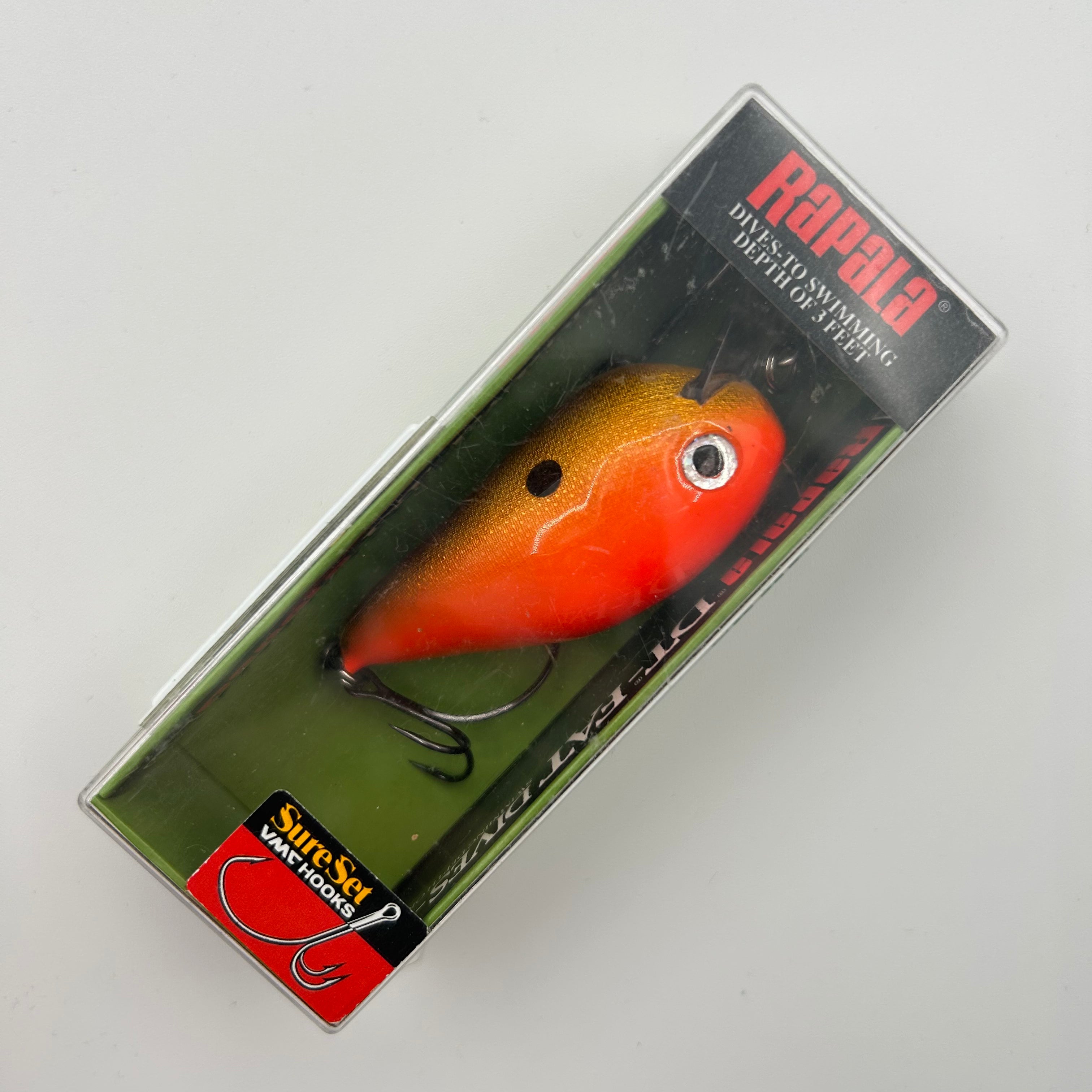 Rapala DTFATSS-3 Wobbler / Kunstköder mit Drillingshaken Gold Fl Red 14g