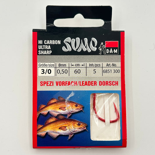 DAM Sumo Spezi Vorfach Leader mit Haken Dorsch 5 Stk.