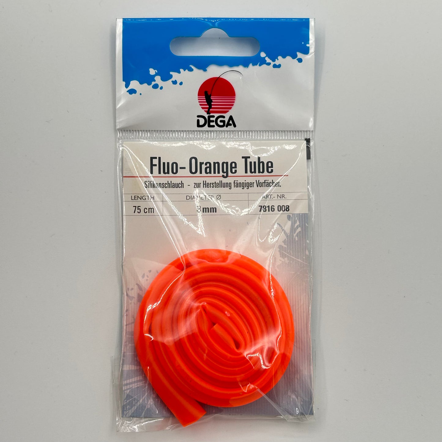 Dega Fluo-Orange Tube Gummi Schlauch 8mm