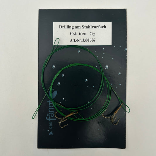 Das Fängt Stahlvorfach mit Drillingshaken 2 Stk.