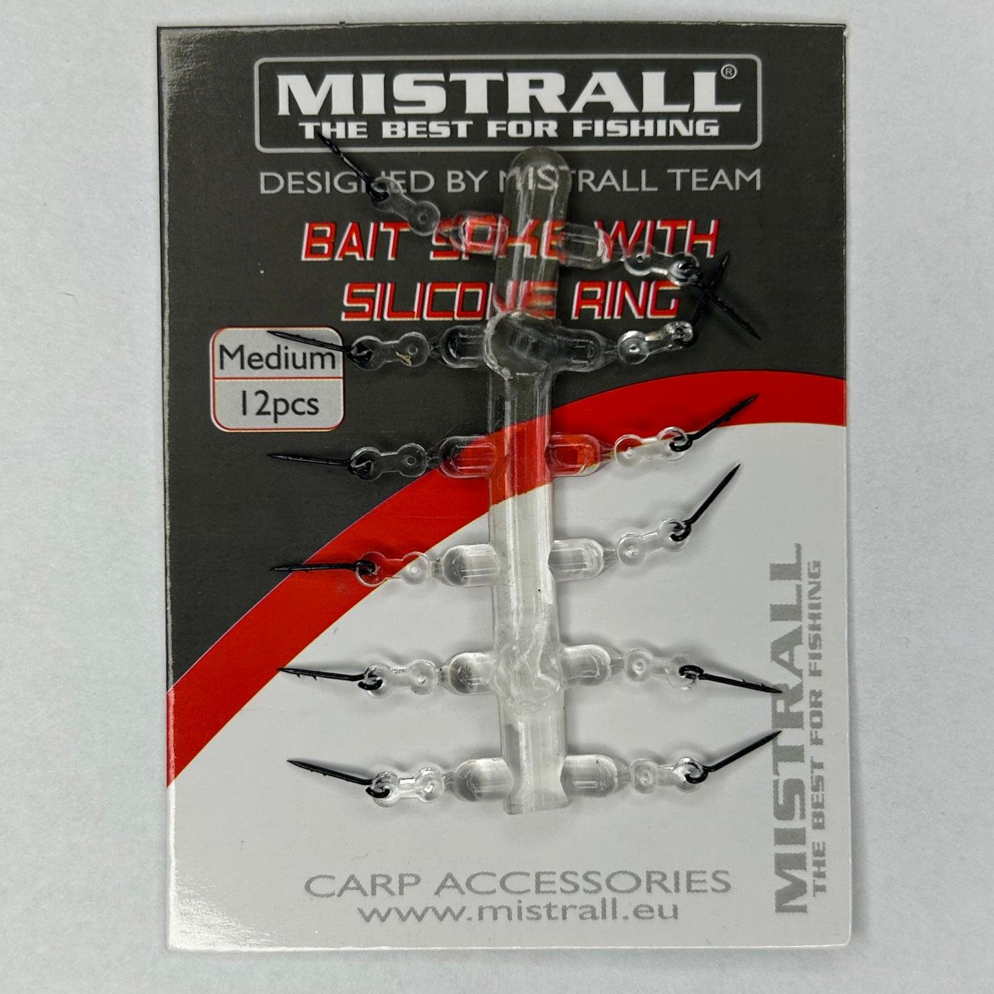 Mistrall Bait Spike mit Silikonring Medium 12 Stk.
