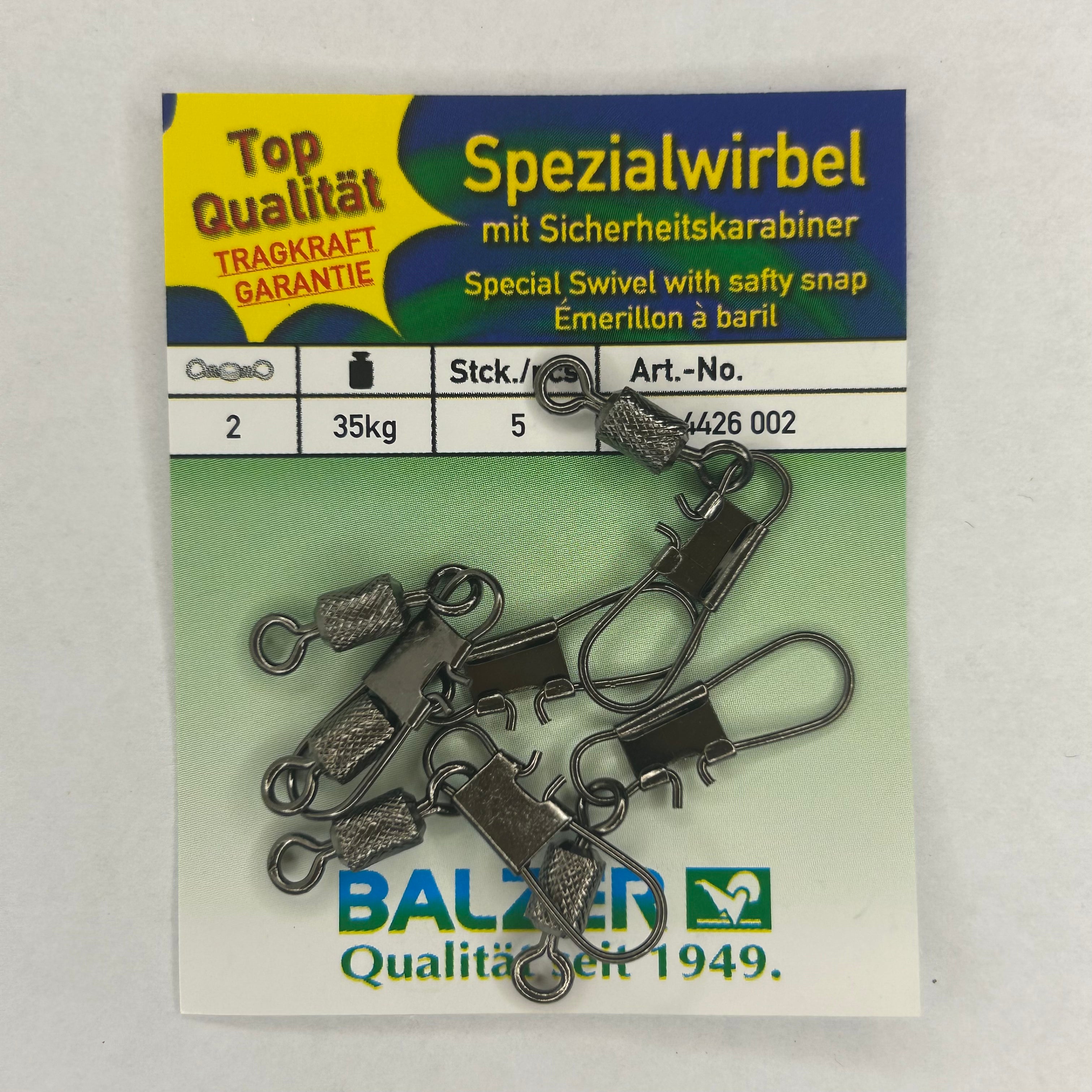 Balzer Spezialwirbel mit Sicherheitskarabiner 5 Stk.