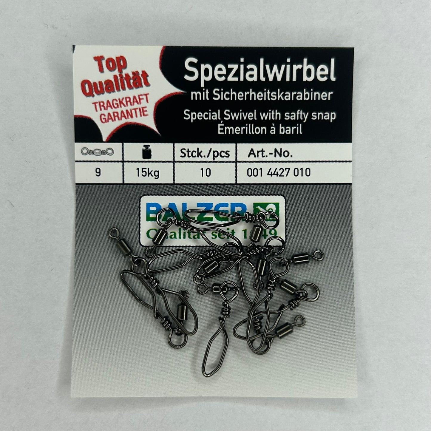 Balzer Spezial Wirbel mit Sicherheitskarabiner 10 Stk.