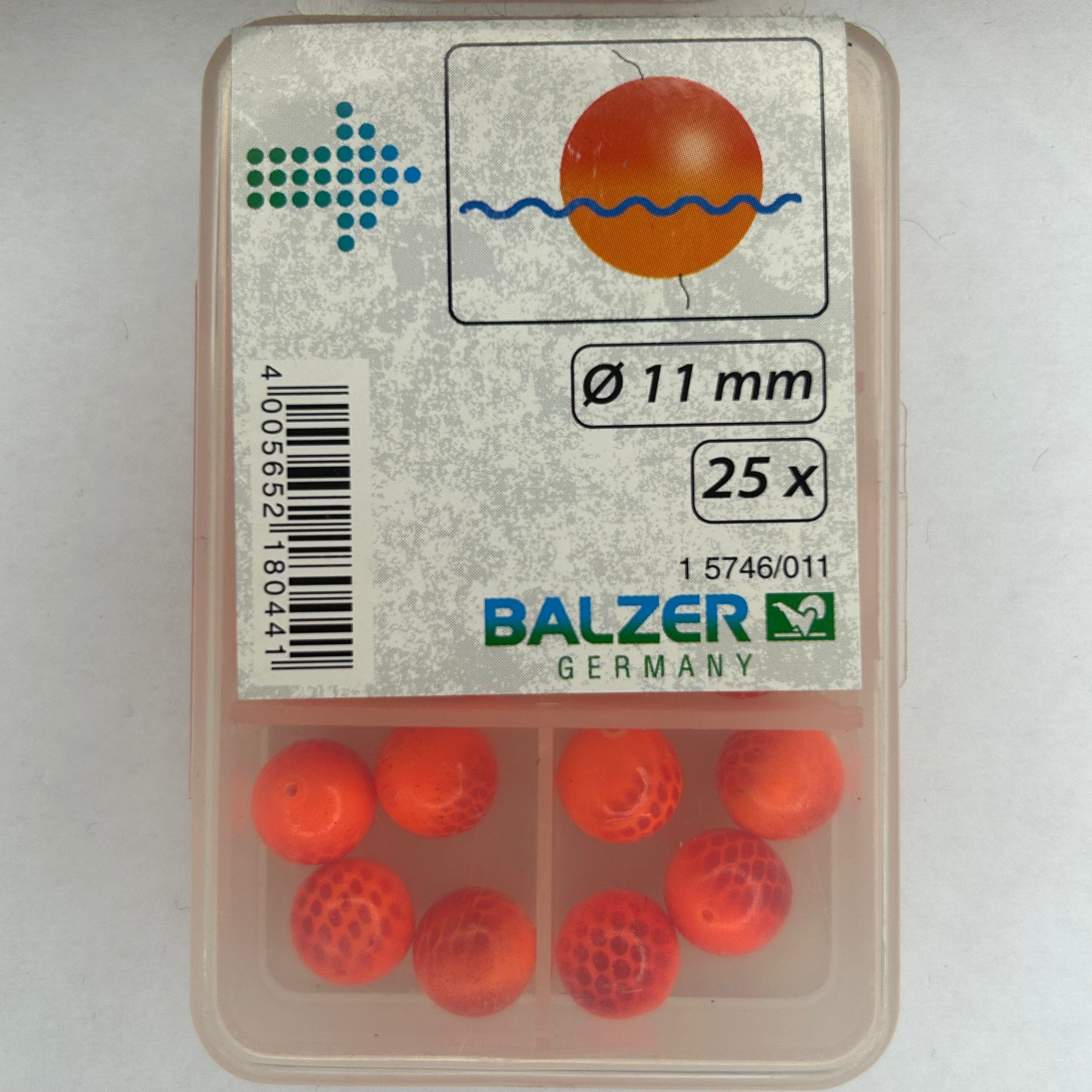 Balzer Lockperlen 11mm orange 25 Stk.