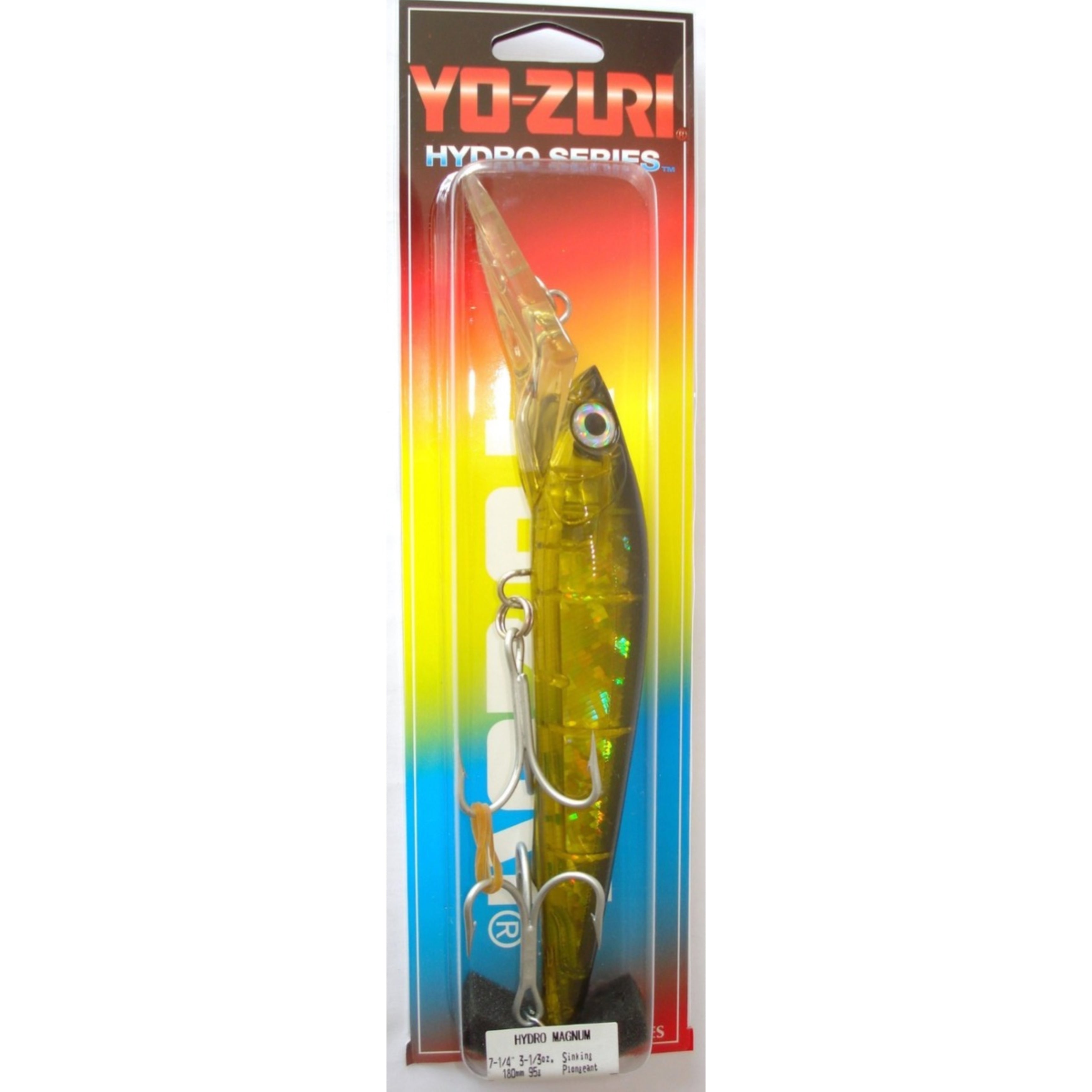 Yo-Zuri Hydro Series Magnum Wobbler / Kunstköder mit Drillingshaken 95g gelb transparent