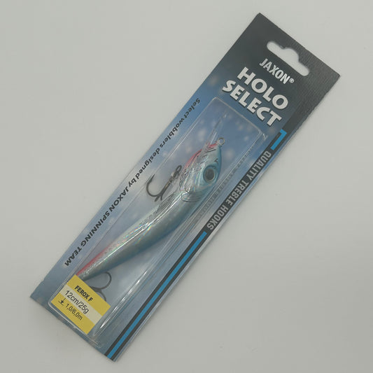 Jaxon Holo Select Ferox F Wobbler / Kunstköder mit Drillingshaken blau weiß 25g