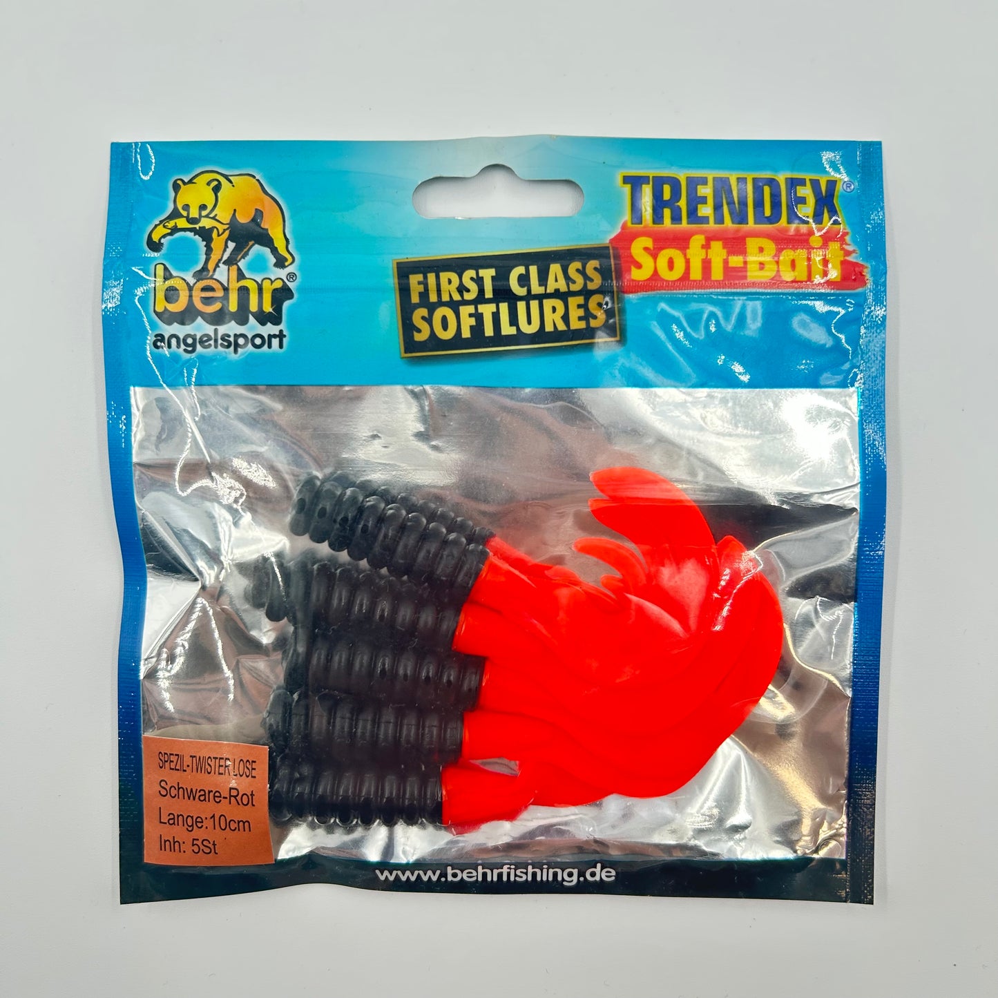 Behr Tendex Softbait Köder Spezil Twister Lose rot 5 Stk.