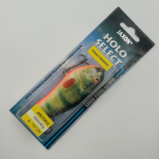 Jaxon Holo Select Jerk Force Wobbler / Kunstköder mit Drillingshaken grün 40g