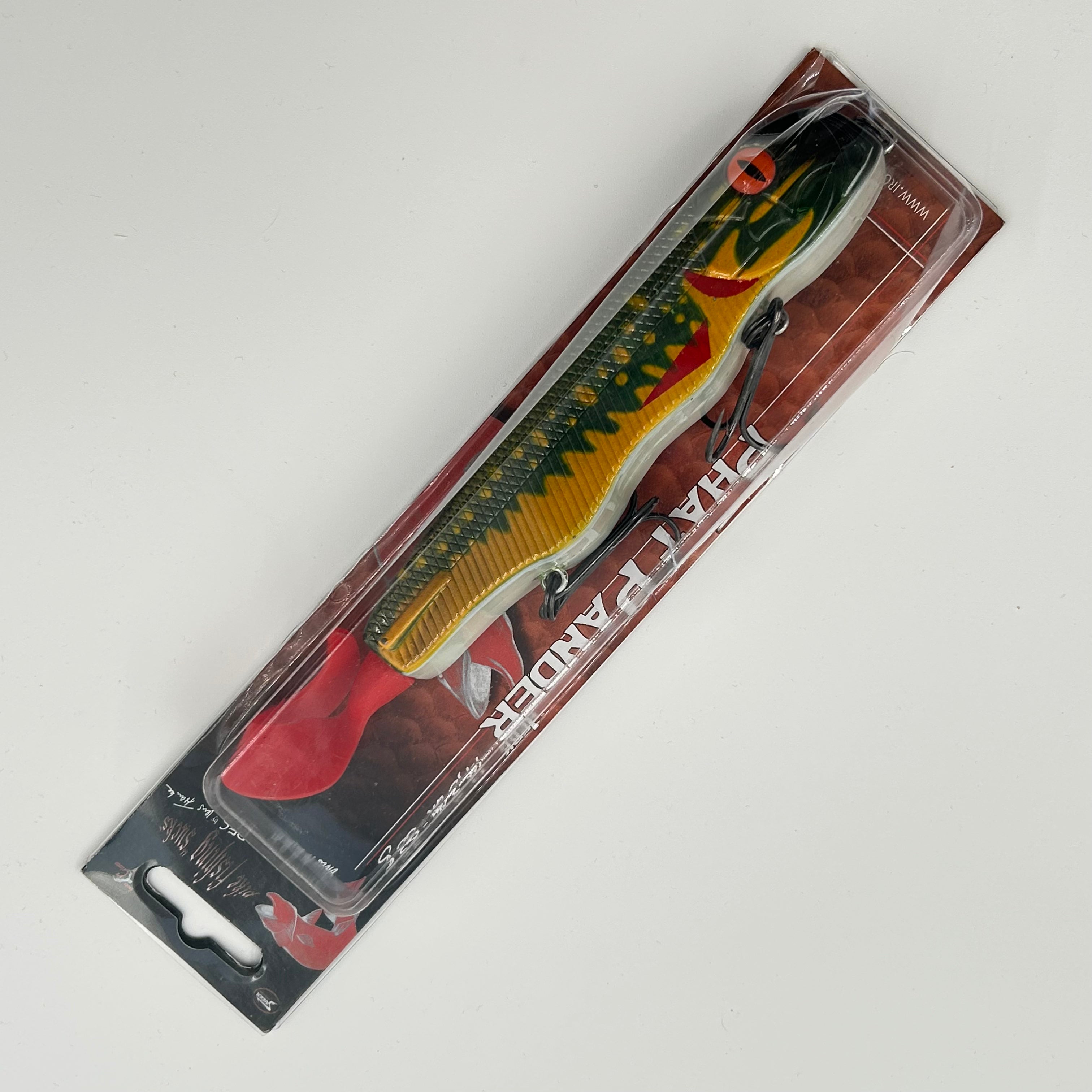 Sänger Iron Claw Phat Pander Wobbler / Kunstköder mit Drillingshaken grün gelb 85g