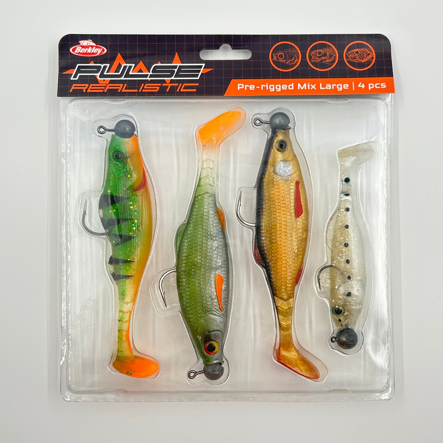 Berkley Pulse Pre-Rigged Mix Large Wobbler / Kunstköder mit Haken 4 Stk.