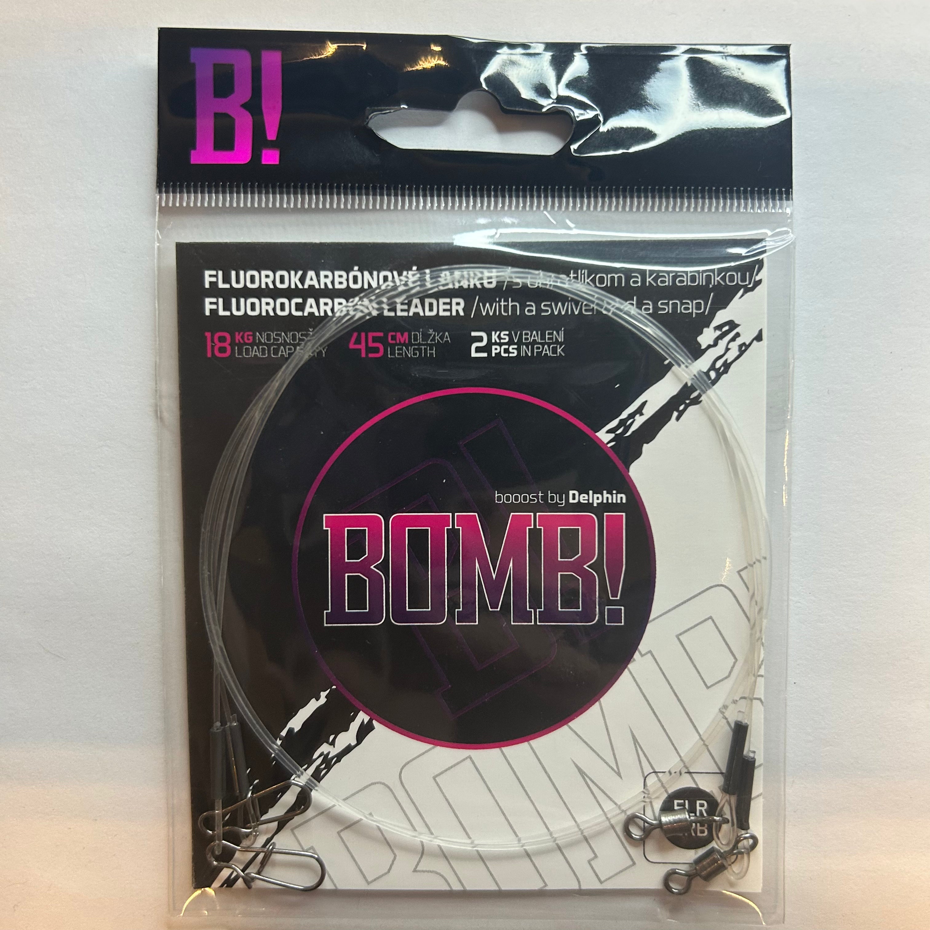 Delphin BOMB! Fluorocarbonvorfach mit Wirbel & Karabiner 2 Stk.