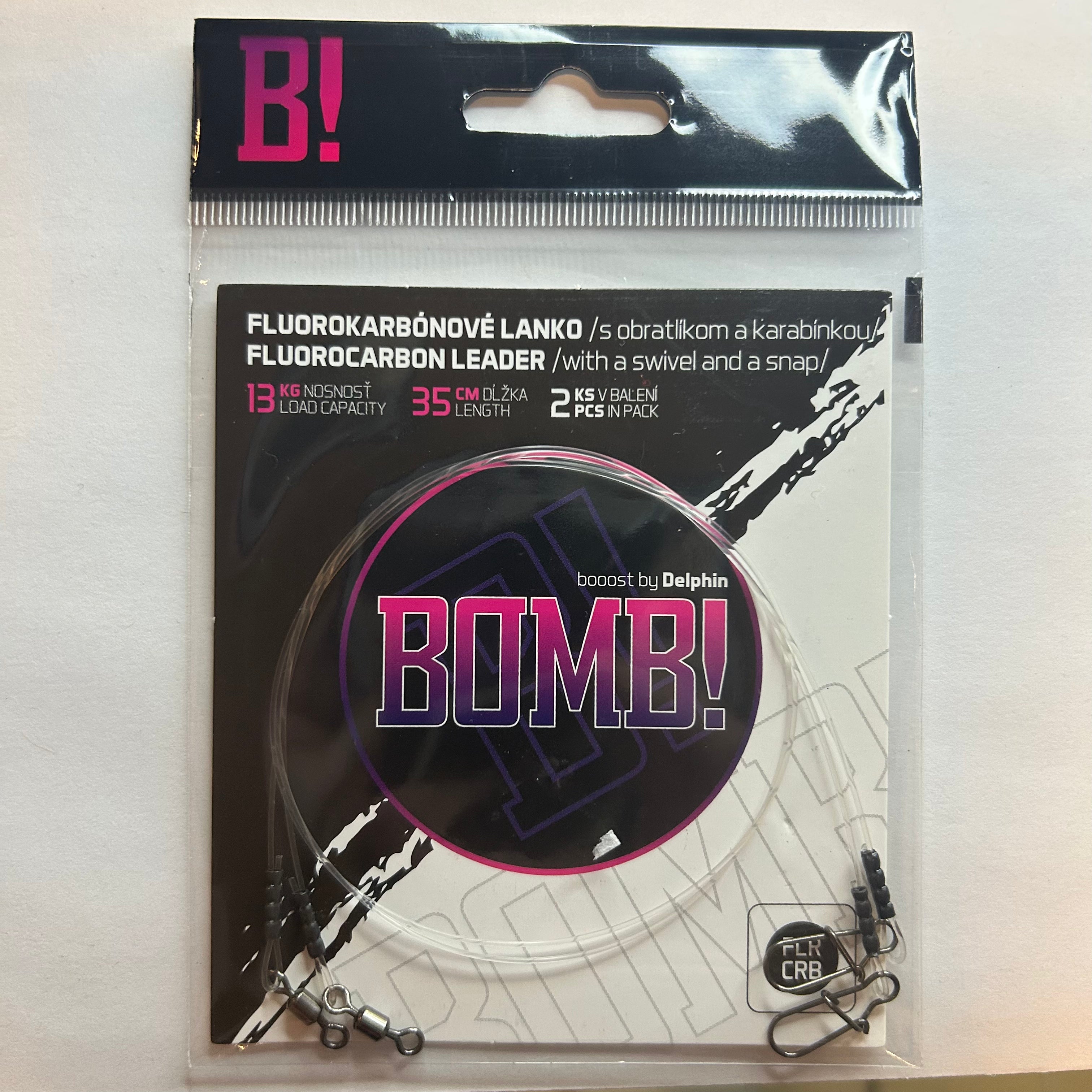 Delphin BOMB! Fluorocarbonvorfach mit Wirbel & Karabiner 2 Stk.
