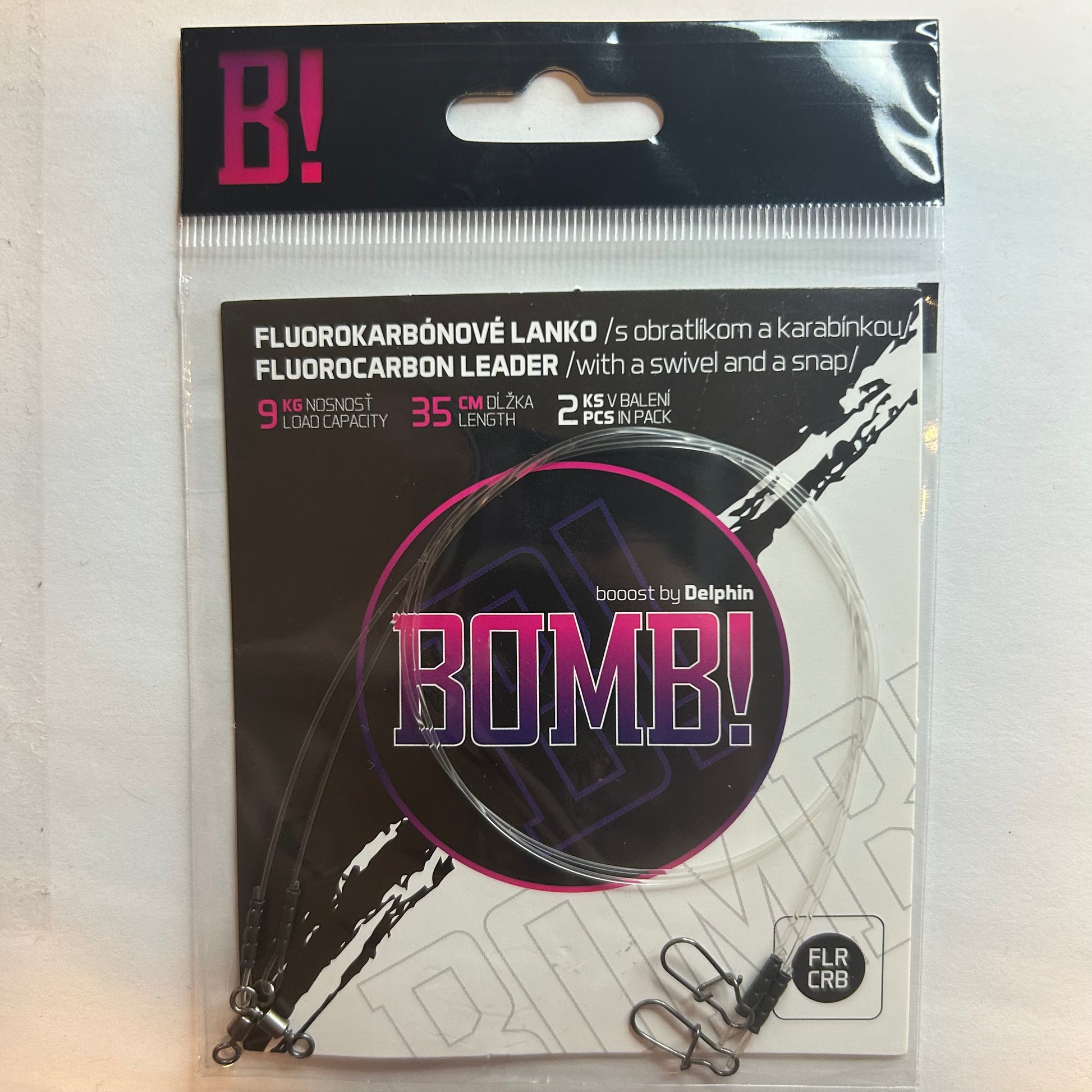 Delphin BOMB! Fluorocarbonvorfach mit Wirbel & Karabiner 2 Stk.