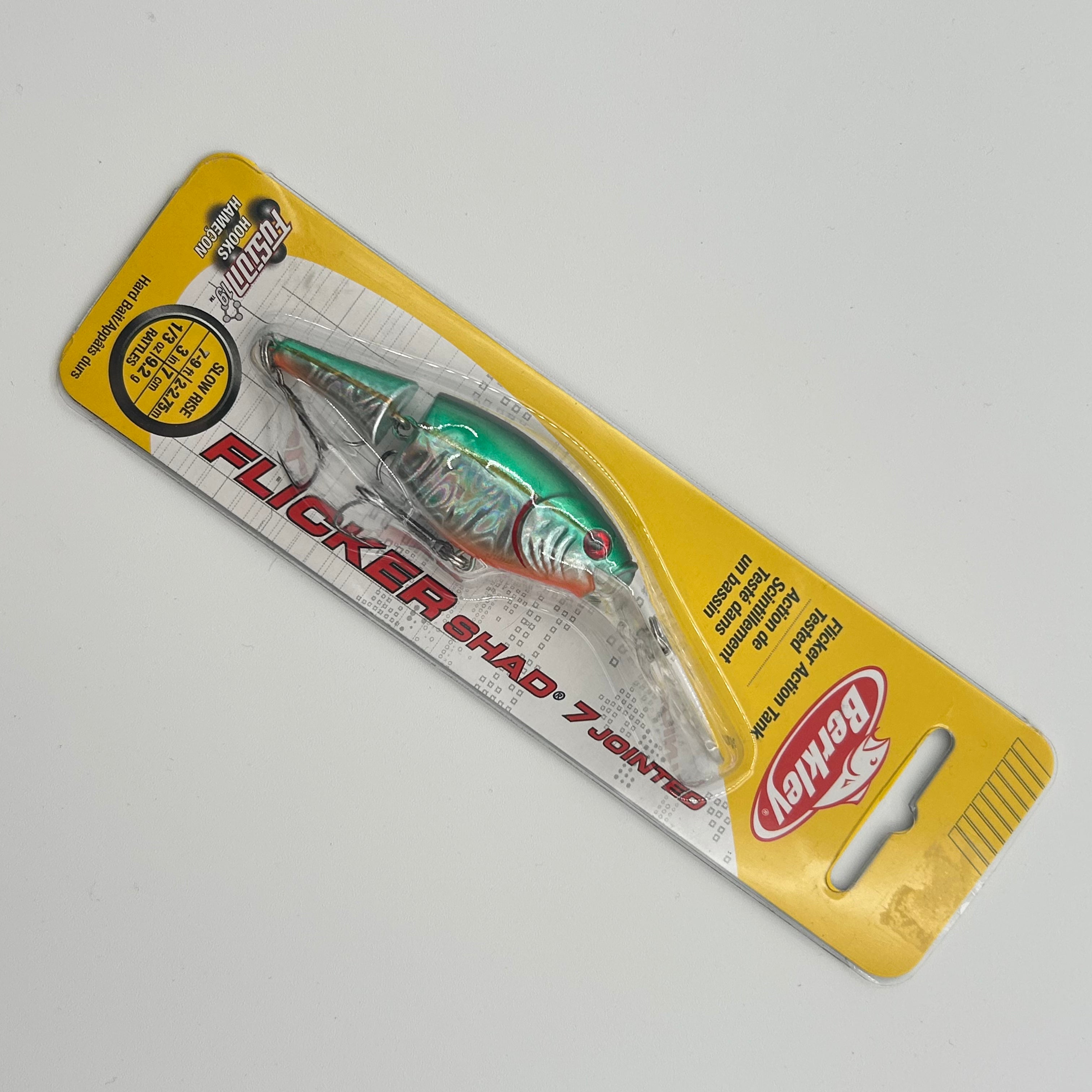 Berkley Flicker Shad Wobbler / Kunstköder mit Drillingshaken grün/perl 9,2g