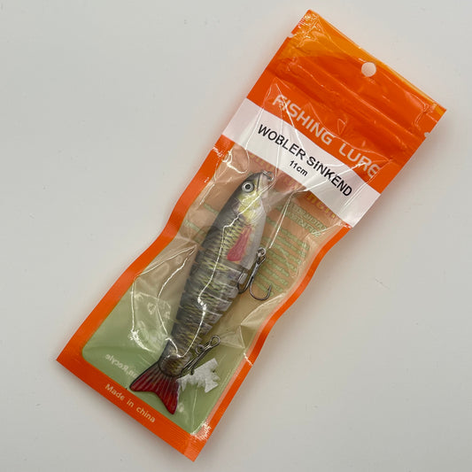 Macho Fishing Wobbler / Kunstköder mit Drillingshaken schwarz/grün