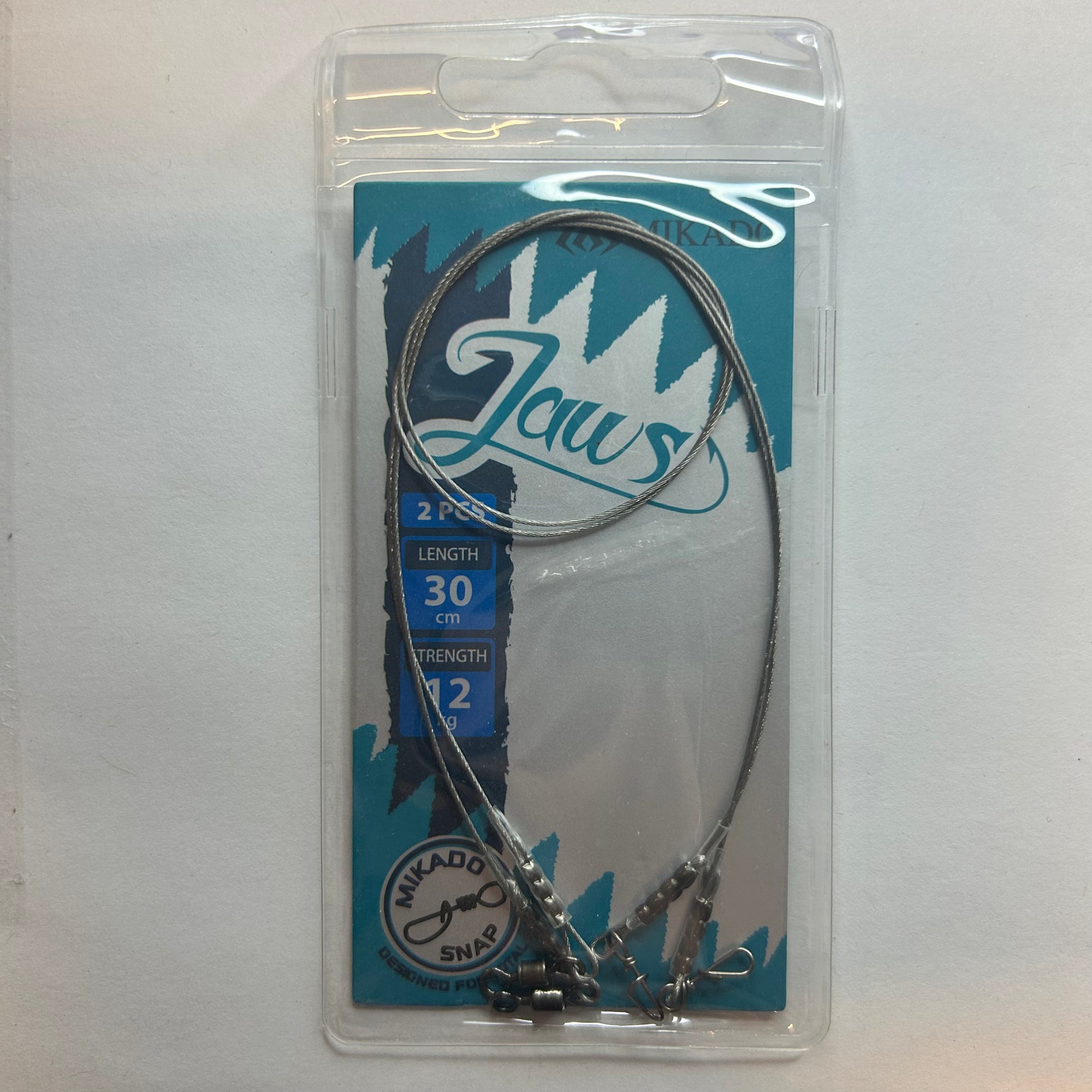 Mikado Jaws Edelstahlvorfach mit Wirbel & Öse/Snap 49 Edelstahlfäden 2 Stk.