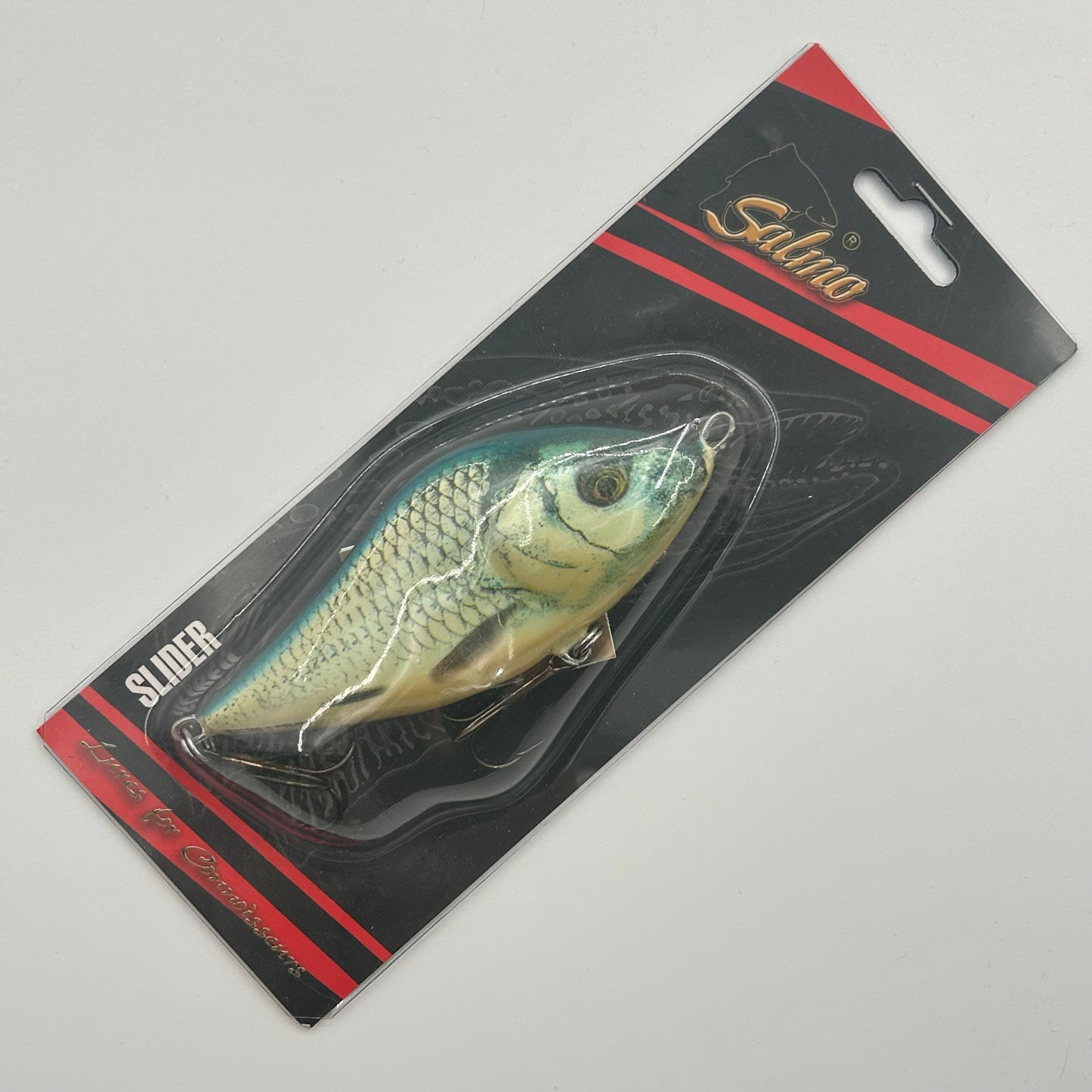 Salmo Slider 12F Wobbler / Kunstköder mit Drillingshaken blau/weiß 60g