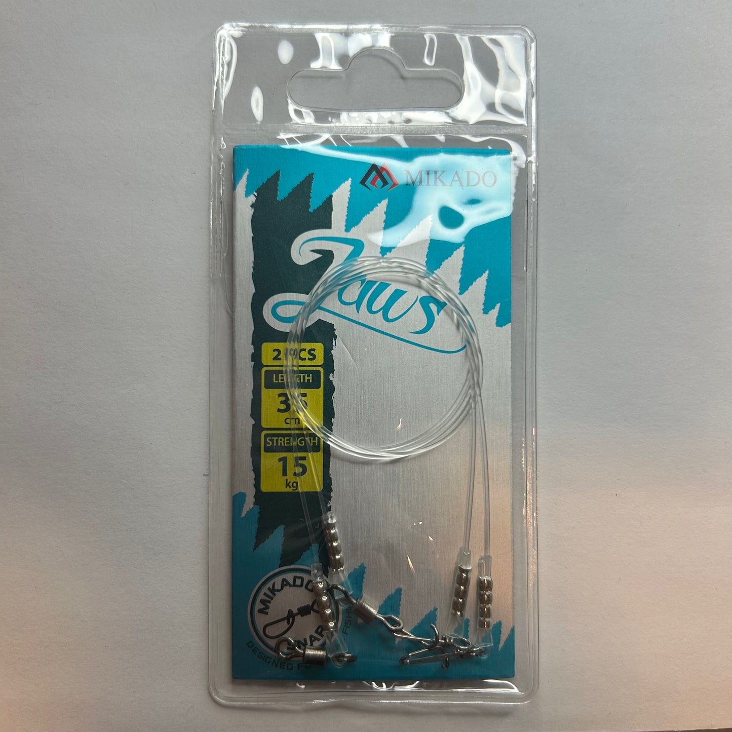 Mikado Jaws Fluorocarbonvorfach mit Wirbel & Öse/Snap 2 Stk.