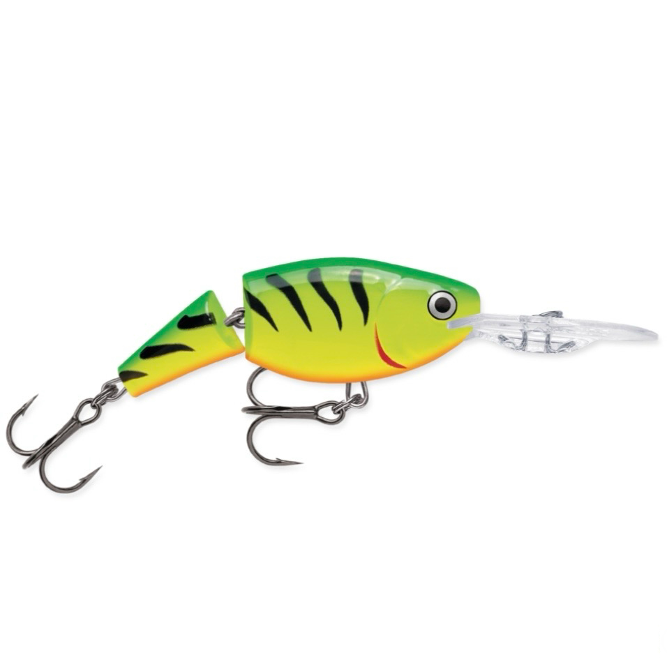 Rapala Jointed Shad Rap JSR-9 Wobbler / Kunstköder mit Drillingshaken Firetiger 25g