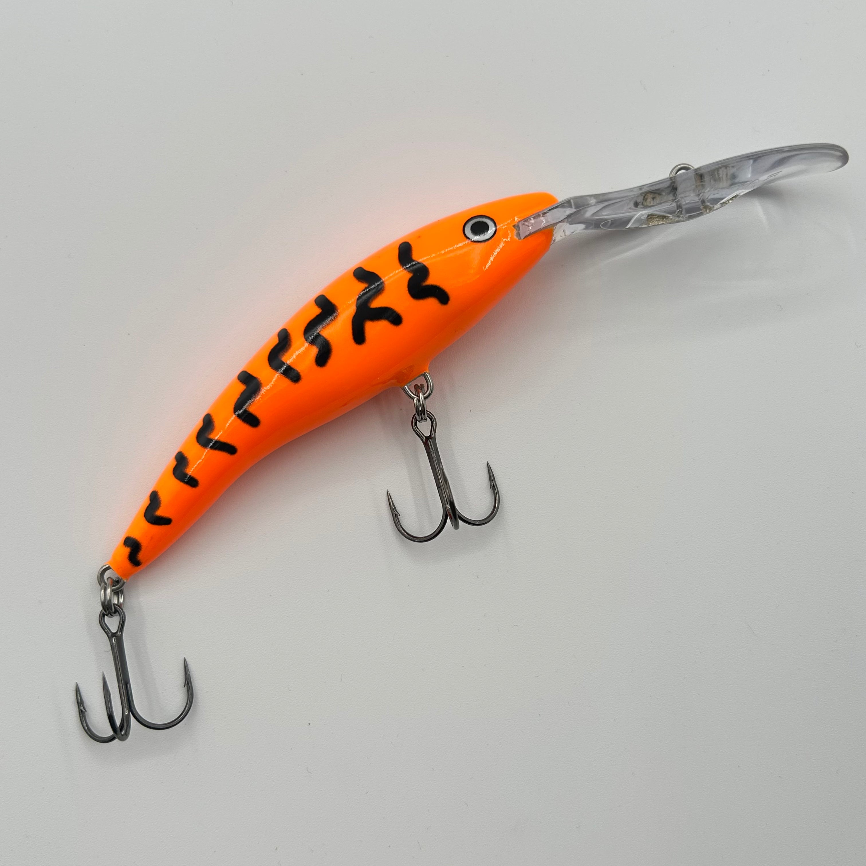 Rapala Deeptail Dancer TDD-11 Wobbler / Kunstköder mit Drillingshaken Orange Tiger 22g