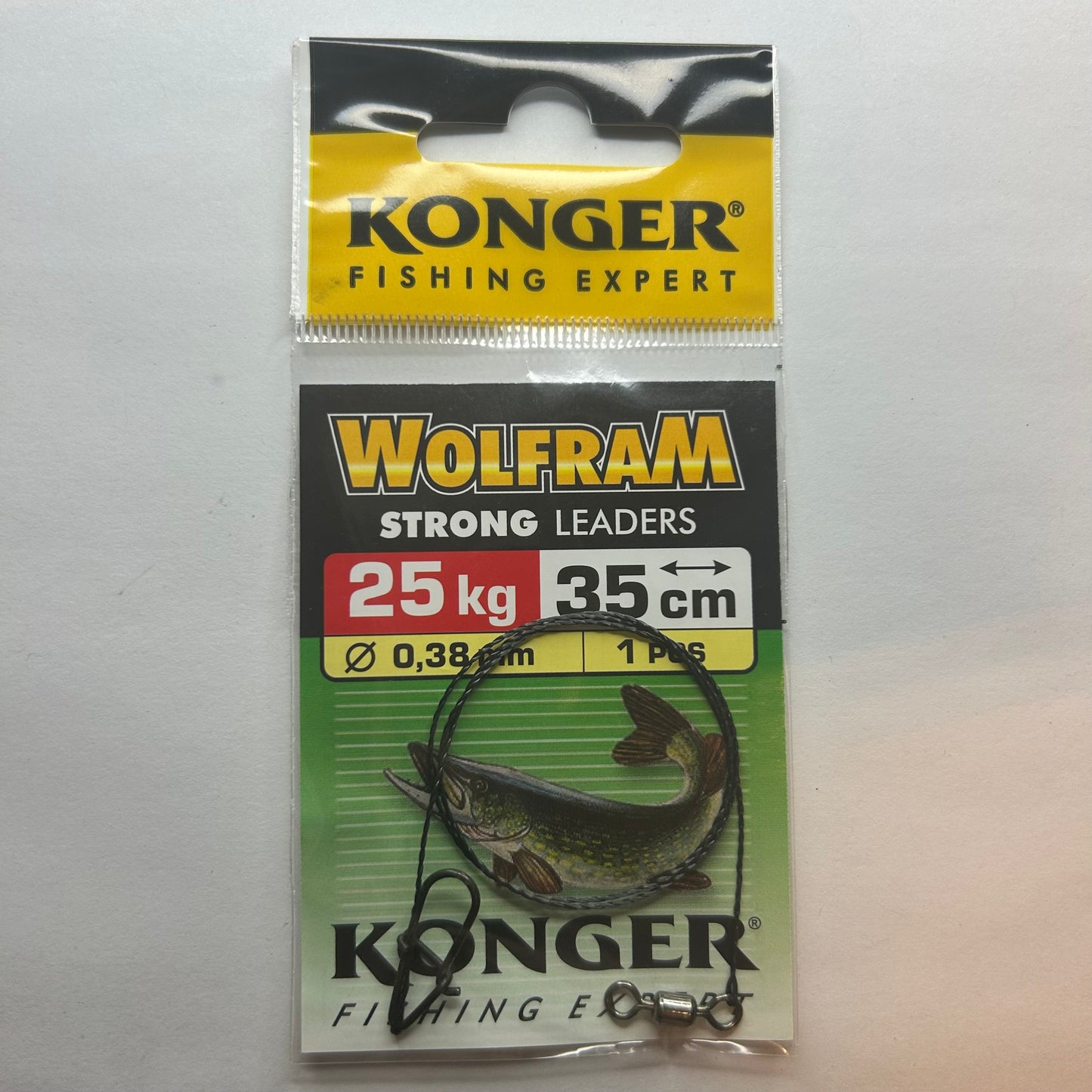 Konger Wolframvorfach mit Wirbel & Öse/Snap