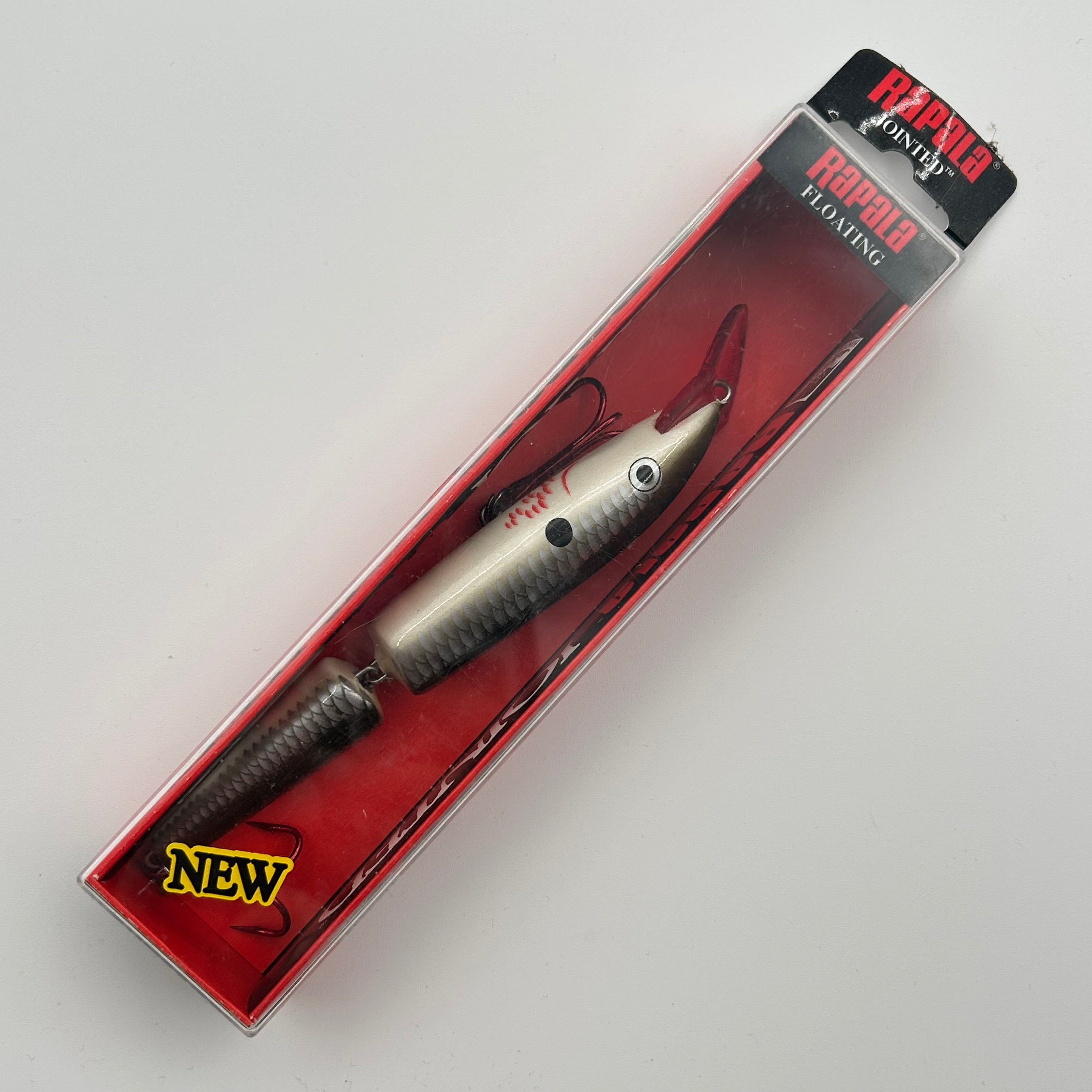 Rapala Jointed Shad Rap J-13 Wobbler / Kunstköder mit Drillingshaken Bleeding Pearl 18g
