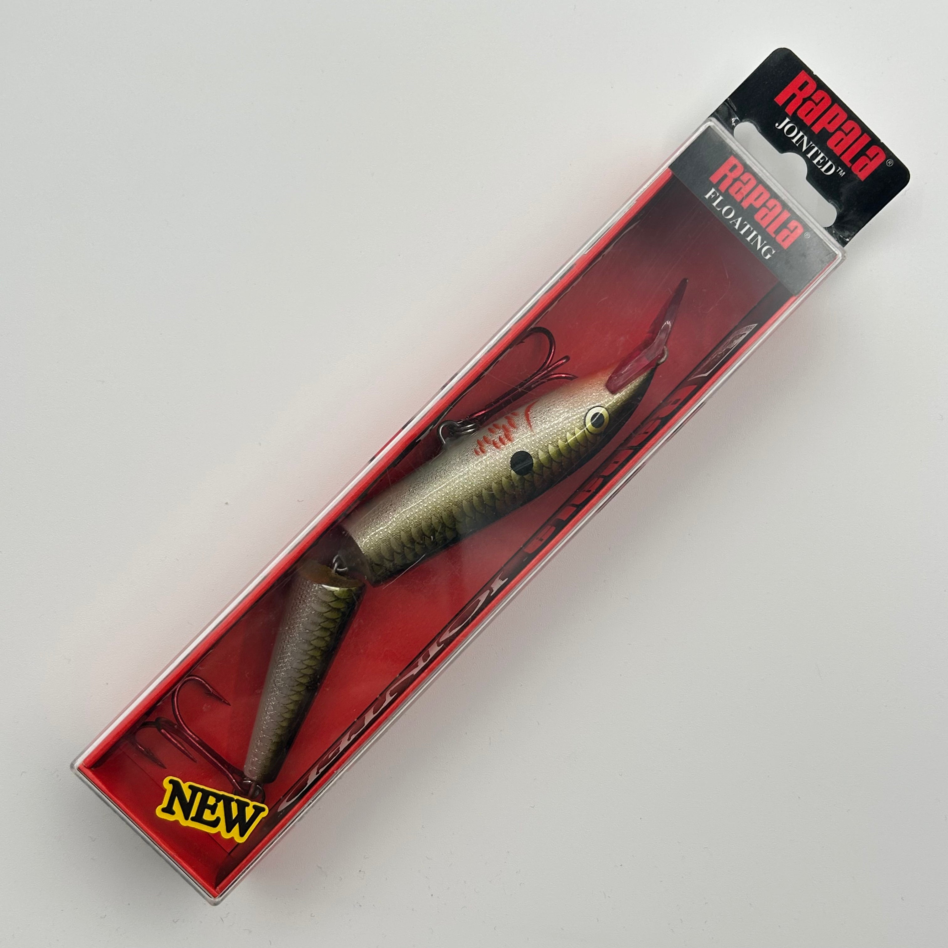 Rapala Jointed Shad Rap J-13 Wobbler / Kunstköder mit Drillingshaken Bleeding Olive Flash 18g