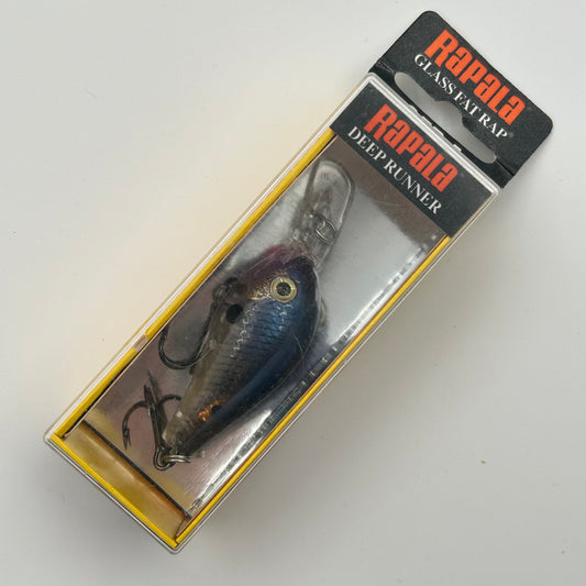 Rapala Glass Fat Rap GFR-5 Wobbler / Kunstköder mit Drillingshaken Glass Purple Shad 11g