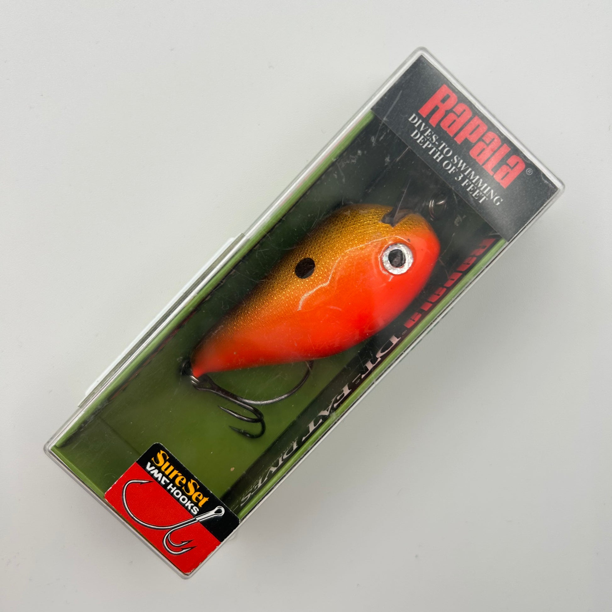 Rapala DTFATSS-3 Wobbler / Kunstköder mit Drillingshaken Gold Fl Red 14g