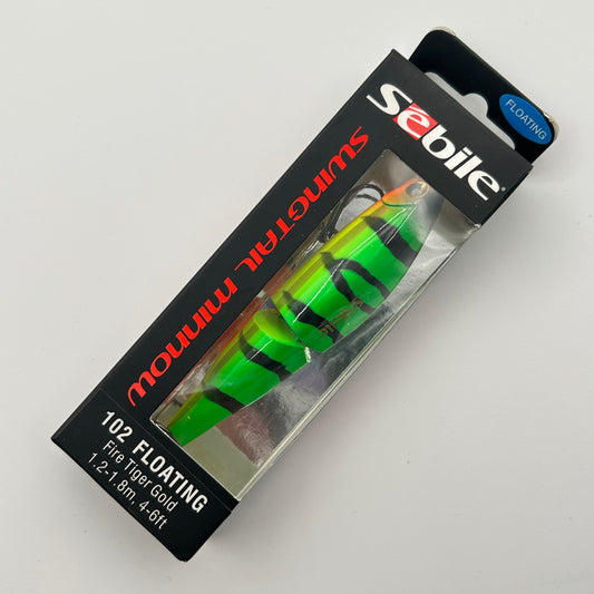 Sebile Swintail Minnow Wobbler / Kunstköder mit Drillingshaken Fire Tiger Gold 17,7g