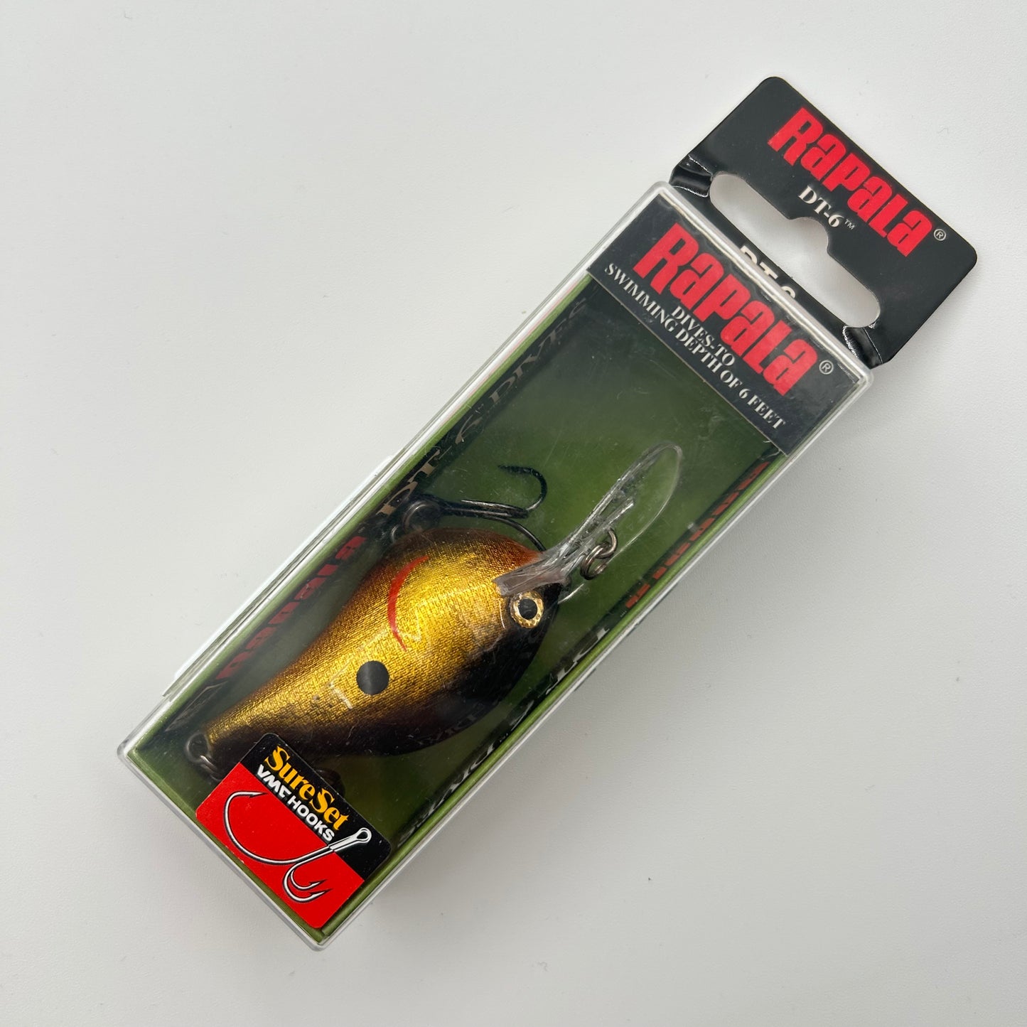 Rapala DT-6 Wobbler / Kunstköder mit Drillingshaken Gold 12g