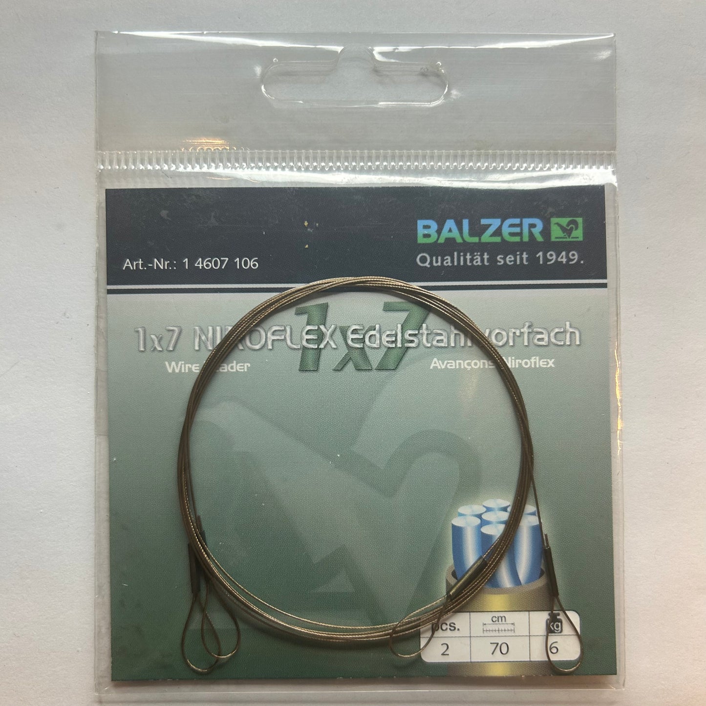Balzer Niroflex Edelstahlvorfach mit Ösen 2 Stk.