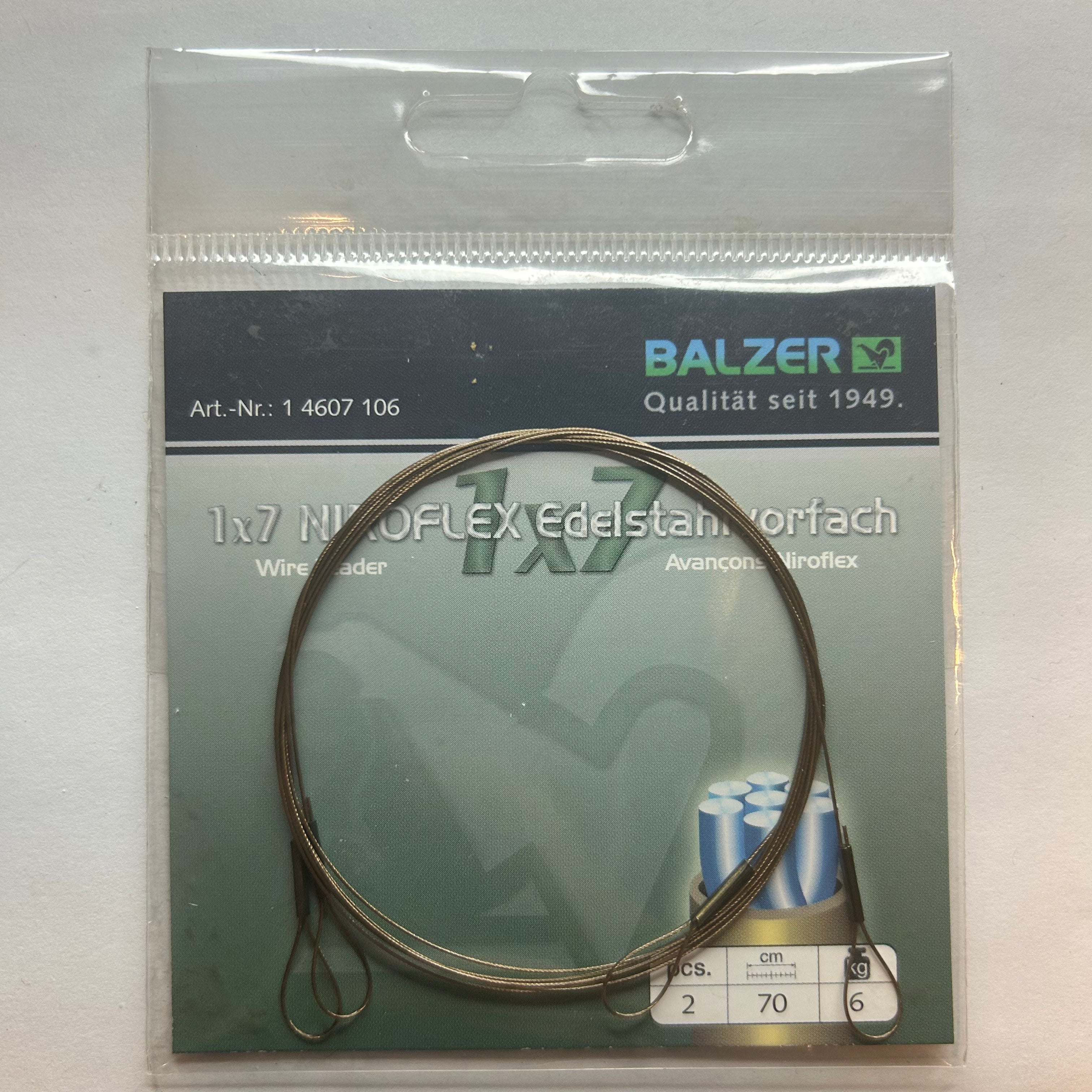 Balzer Niroflex Edelstahlvorfach mit Ösen 2 Stk.