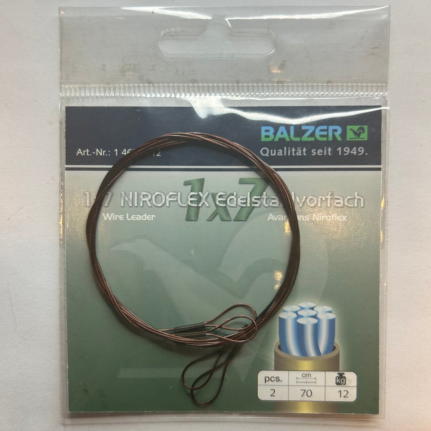 Balzer Niroflex Edelstahlvorfach mit Ösen 2 Stk.