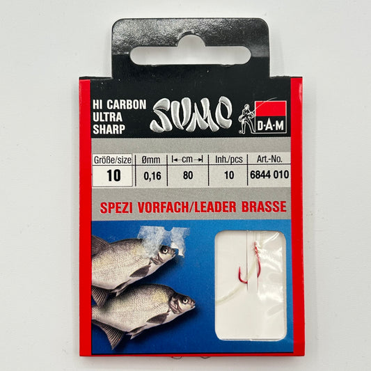 DAM Sumo Spezi Vorfach Leader mit Haken Brasse 10 Stk.