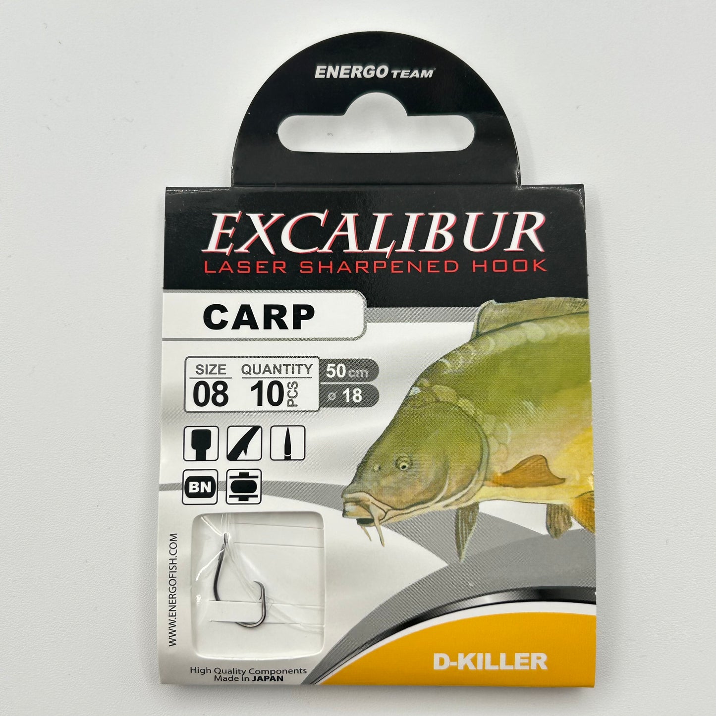 Energo Excalibur Vorfach mit Haken Karpfen 10 Stk.