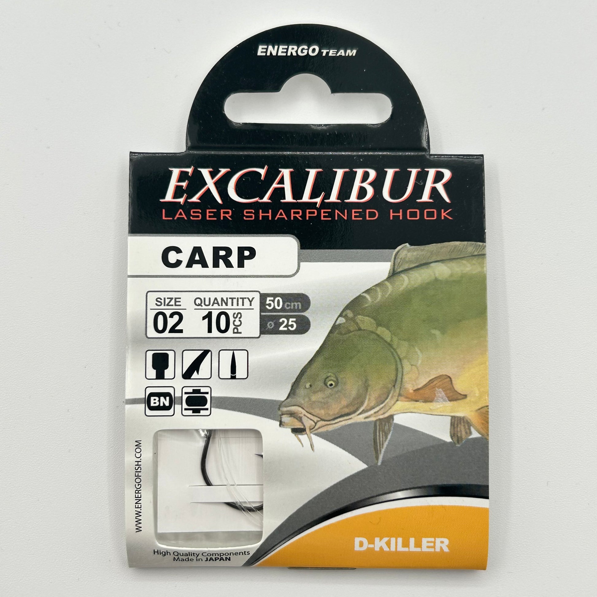 Energo Excalibur Vorfach mit Haken Karpfen 10 Stk.